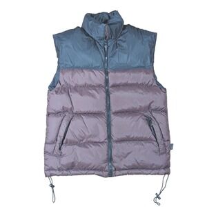 Puffer Vest  Men's Medium Genuine Down Feathers Brown Camping Hiking Winter